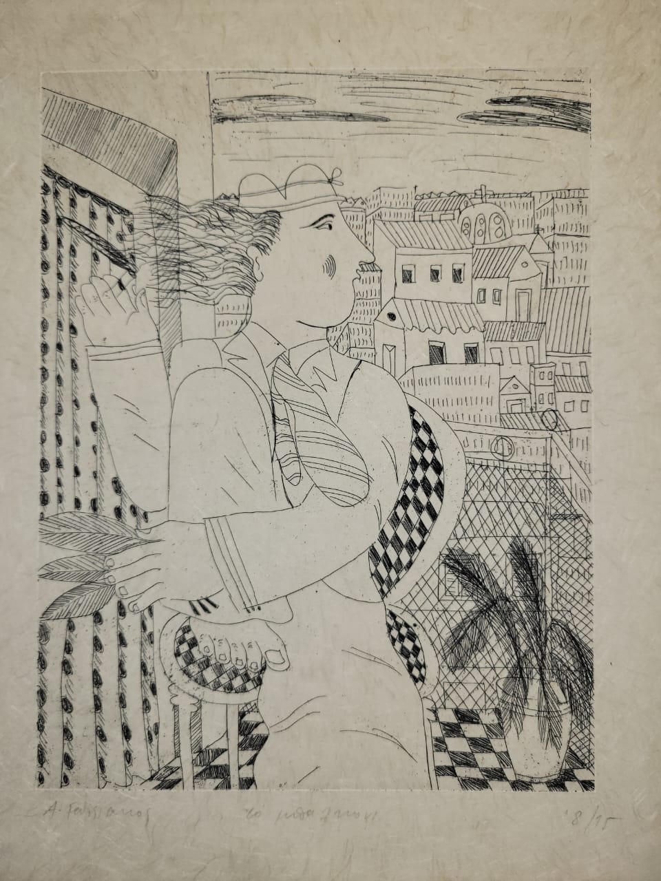 Alekos Fassianos, Untitled, 80s, Etching, 32.5 x 25.5 cm, Edition 8 of 15, 350.- Euro